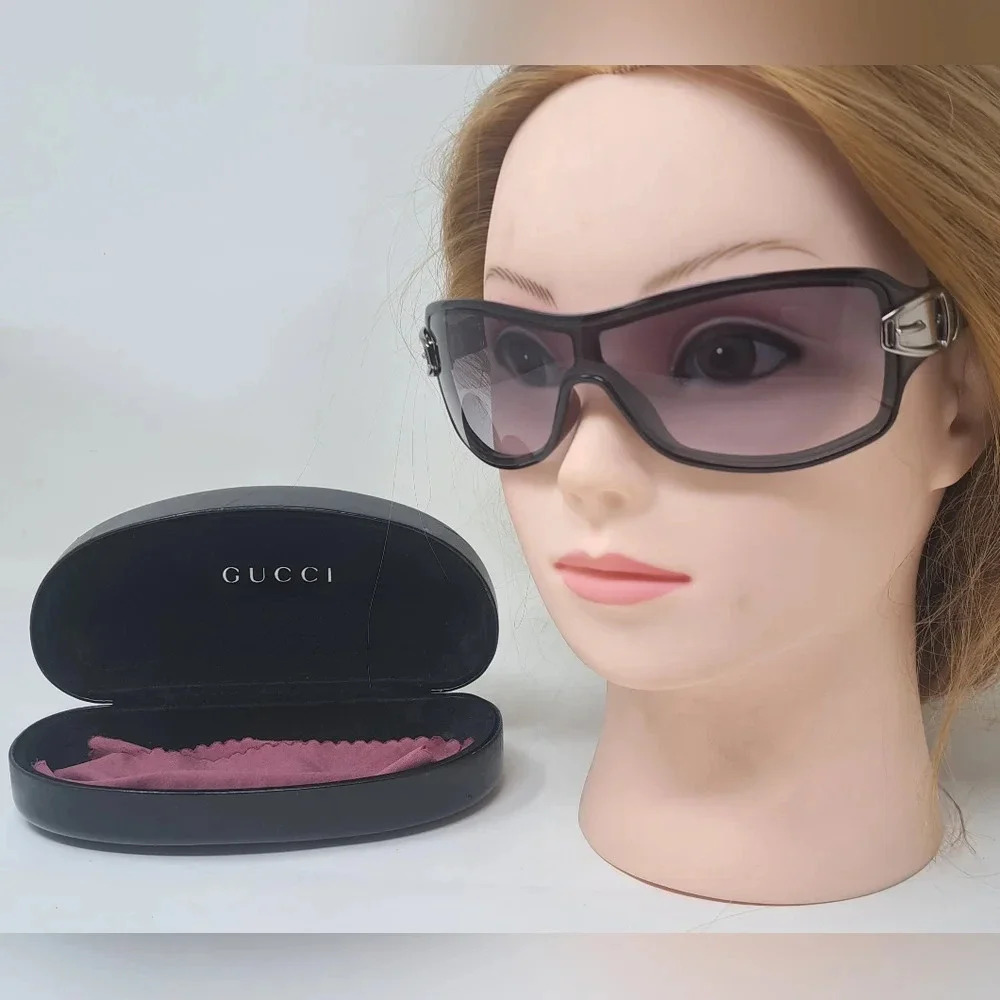 Gucci Women's Sunglasses Wrap Vintage Belt Buckle Temple  Purple GG 2590/S Optyl